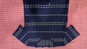 Navy Blue Striped Blouse