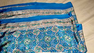 satin silk saree and blouse