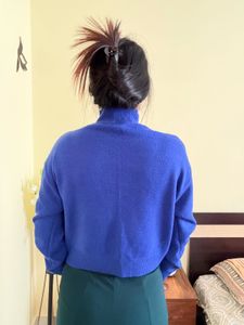 Blue Turtleneck Sweater