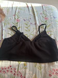 Stylish Black Twist Front Crop Top