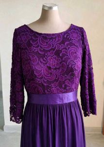 Elegant Purple Lace Gown