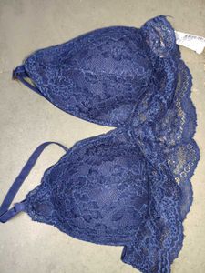 Navy Blue Lace Bra
