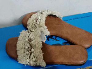 ❗Boho❗ Beaded Shell Slide Sandals