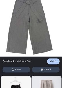Stylish Wide-Leg Gray Pants with Belt