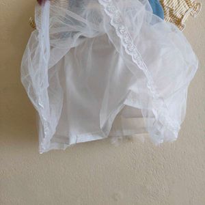 Baby Girl Denim Pinafore Dress with Tulle Skirt