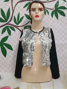 (599)Sequin Embellished Party Cardigan