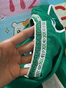 Green &amp; White Panel Tunic Top