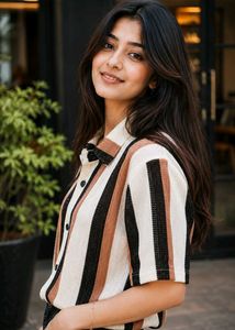 Retro Striped Button-Up Shirt