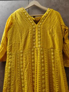 Yellow Chikankari Kurta