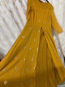 Mustard Yellow Printed Kurta