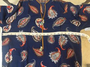 Navy Blue Paisley Print Long Kurti
