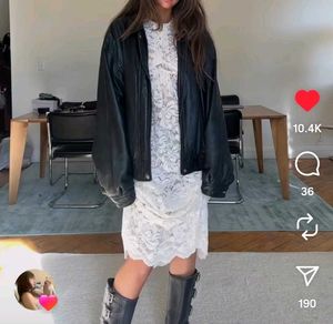 Off White Embroidered Lace Dress