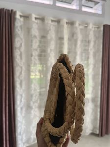 Straw Round Bag with Pearl Embellishments