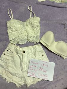 White Lace Bralette free push up bra