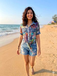 Bohemian Print Tie-Front Shirt
