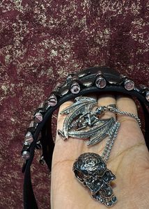 ‼️Combo‼️Gothic skeleton wings & Skull Pendant Set