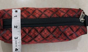 🆕️ Pencil Pouch (Red Rexine Leather Combination)