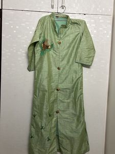 sea green linen  kurta