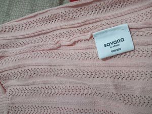 Cute Pink Lace Trim Knit Top