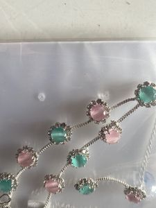 Brand New Diamond Necklace With Earrings