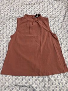 Elegant Sleeveless Mock Neck Blouse