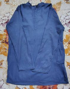 Stylish Men's Blue Cotton Kurta (Chest/Waist: 20.5