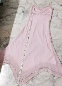 Light Pink Beaded Spaghetti Strap Dress
