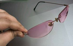 Retro Pink Rimless Sunglasses