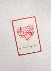 Handmade String Art Heart Card