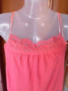 Pink Lace Trim Cami