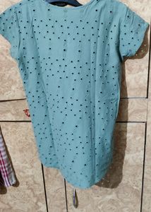 Green Eyelet Top