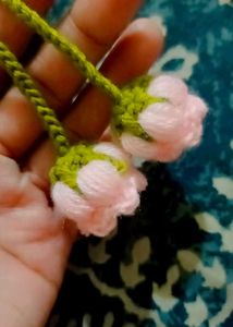 Crochet Pink Rose Hair Clip💗