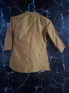 Yellow Kurta with Embroidered Jacket