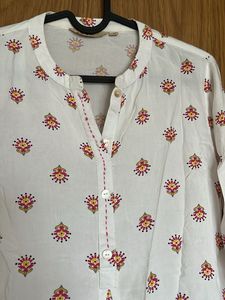 Boho Floral Print V-Neck Tunic Top