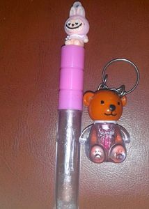 Ph Colour Changing Cute Bear Keychain & Lip Gloss