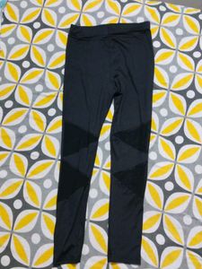 Stylish Black Leggings with Mesh Panels