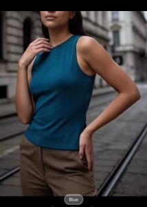 SHEIN Sleek Teal Sleeveless Top