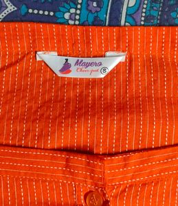 Square Neck Orange Cotton Top