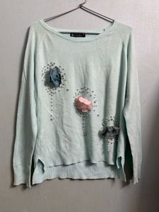 Baby Blue Embellished Sweater