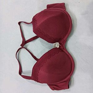 Maroon ⚛️Lace Trimmed Bra
