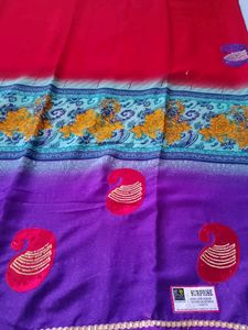 Printed (Worked) Saree With Blouse