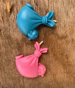 4 Baby Shower Candles - Pink &amp; Blue