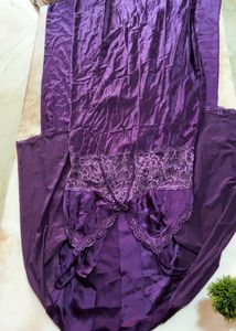 PRIVATE LIVES BRAND Satin Robe &amp; Nighty Set