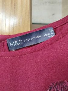 Beautiful Maroon Top with Embroidery for casual we