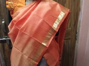 Orange Color Blouse And Dupatta Set For Lehenga