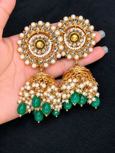 Beautiful Green Jhumka Earrings