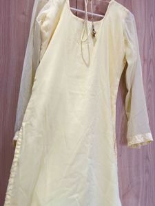 Butter Yellow Embroidered Kurta Suit Set