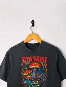 Vintage Sunshine Mushroom Graphic T- Shirt