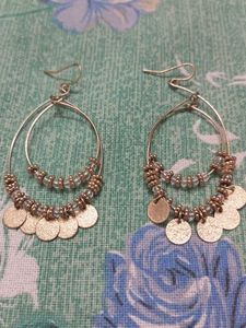 Boho Layered Hoop Earrings with Coin Charms