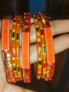 Vibrant Orange Bangles Set
